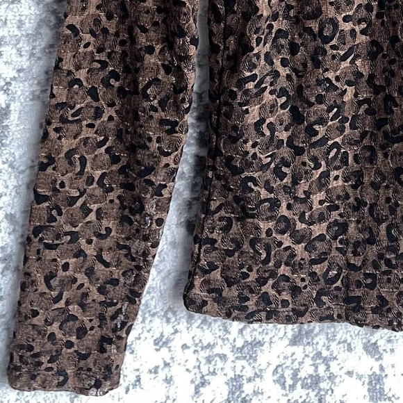 Thalia Sodi Sheer Top M Long Sleeve Sexy Animal Print Stretch Net Mock Neck - Picture 3 of 7